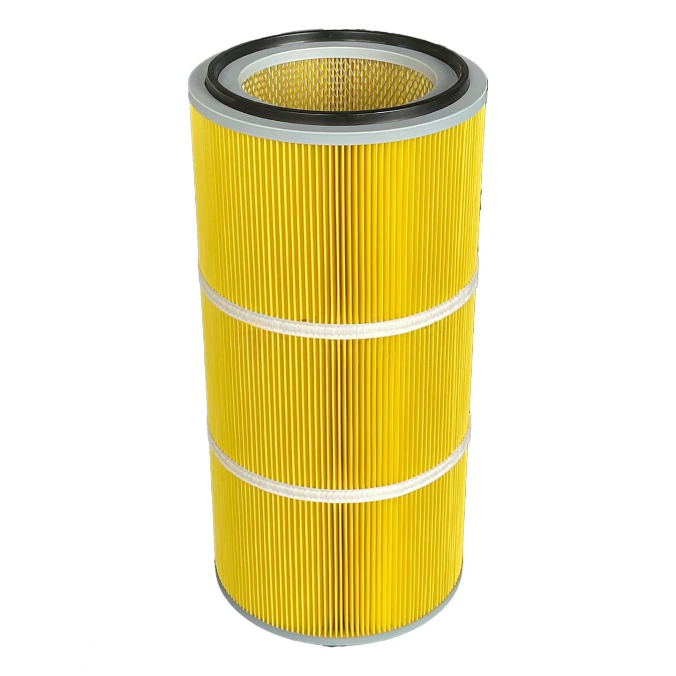 Yellow Polyester Cylindrical Dust Filter Cartridge | Oil-Water Repellent Filter for Industrial Dust Collectors - Image 1 of 6