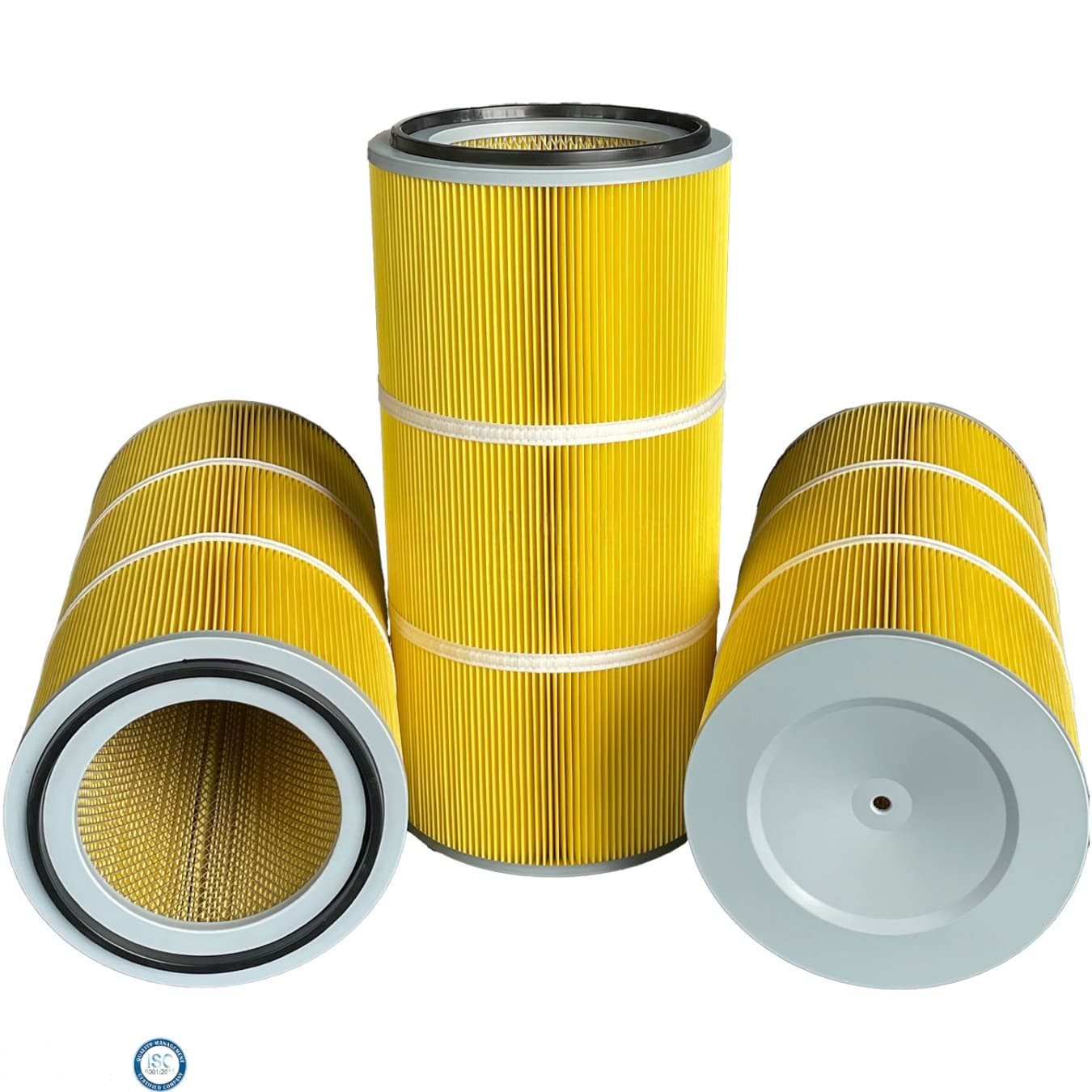 Yellow Polyester Cylindrical Dust Filter Cartridge | Oil-Water Repellent Filter for Industrial Dust Collectors - Image 6 of 6